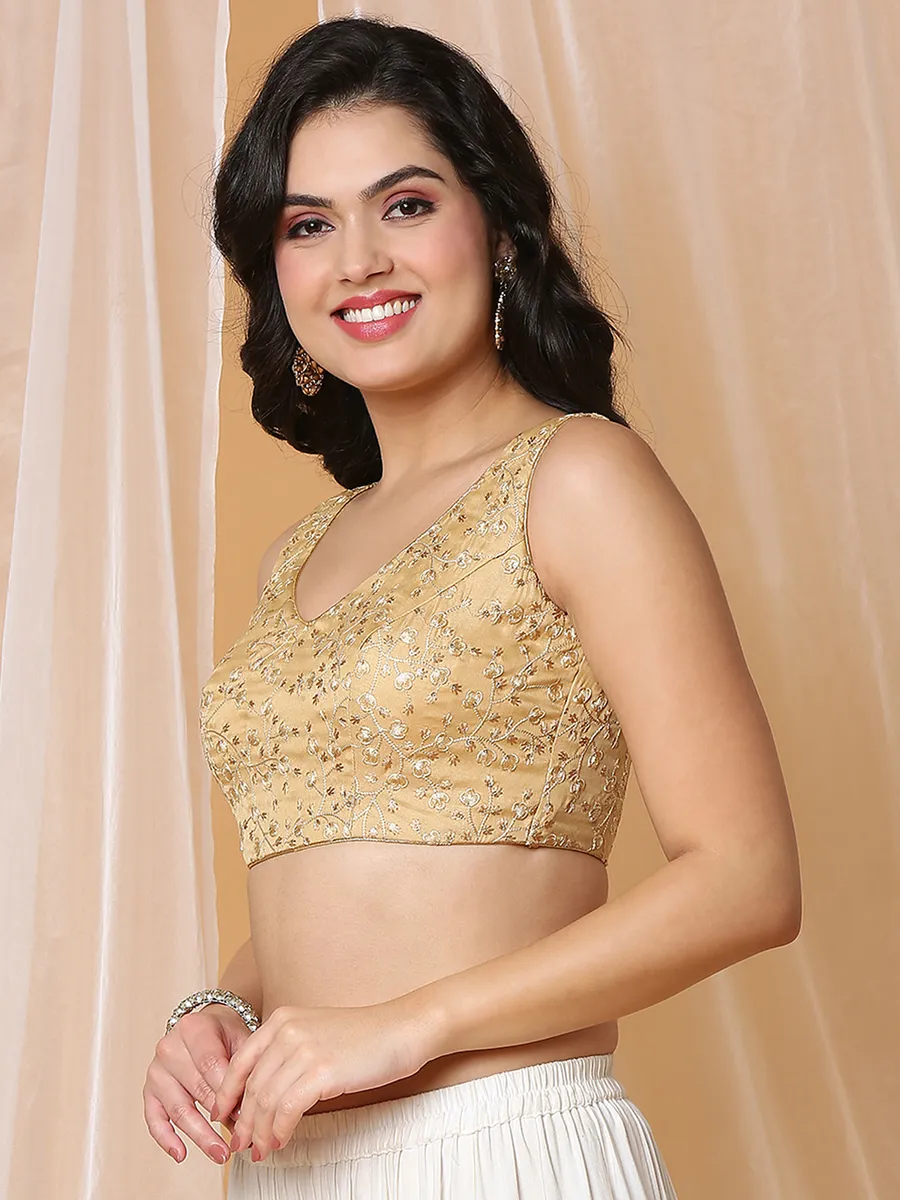 Beautiful gold silk sleeveless blouse