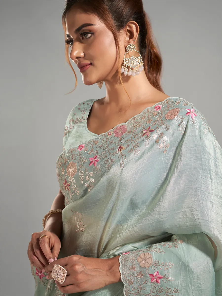 Beautiful mint green saree