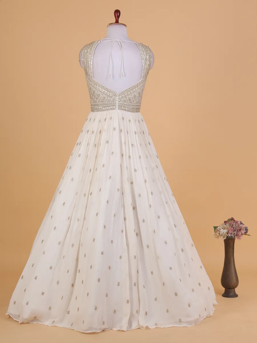 Beautiful off-white georgette anarkali suit