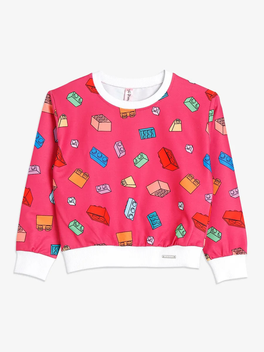 Bee&Honey pink printed sweatshirt