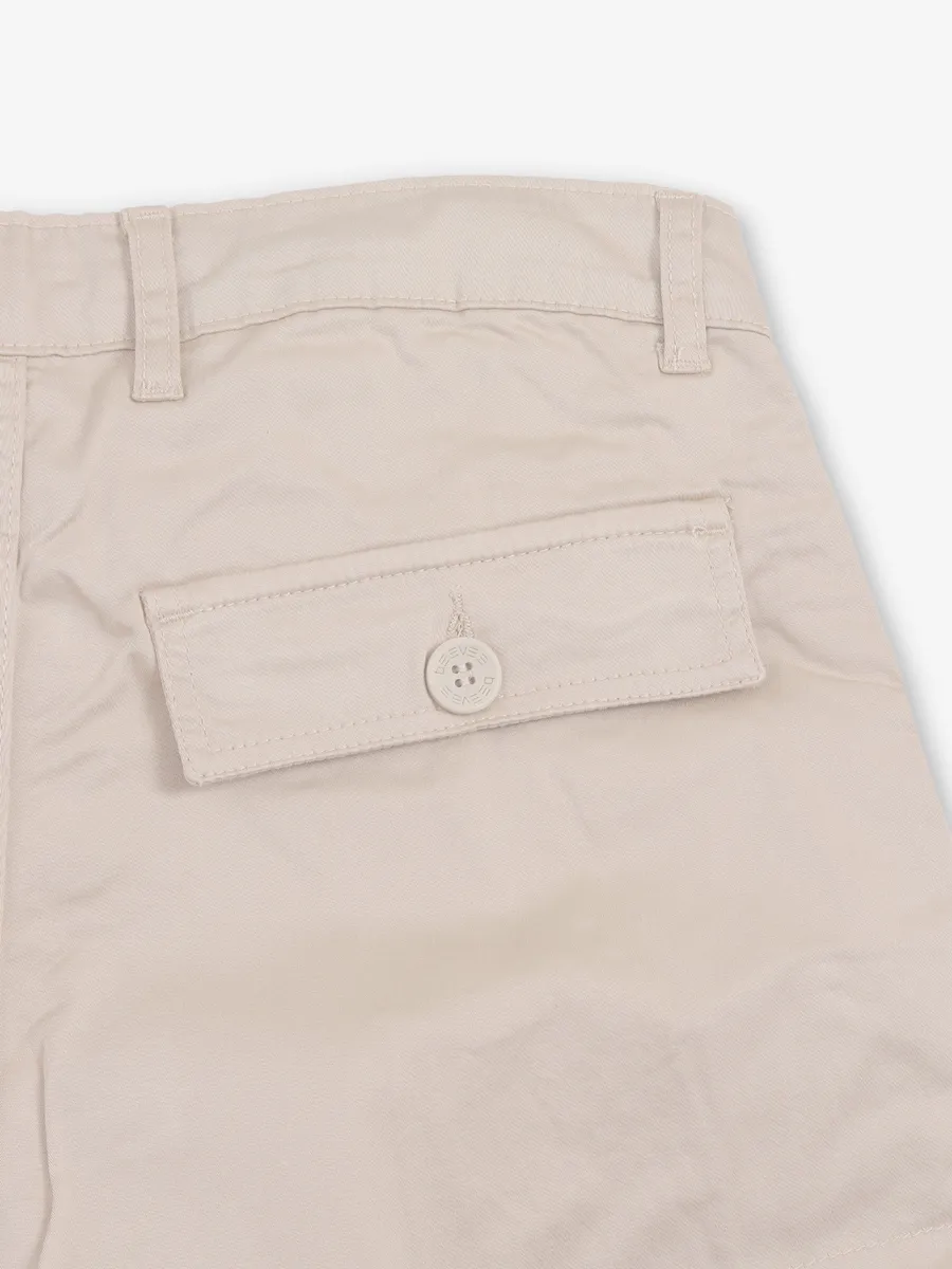 BEEVEE beige solid cargo fit jeans