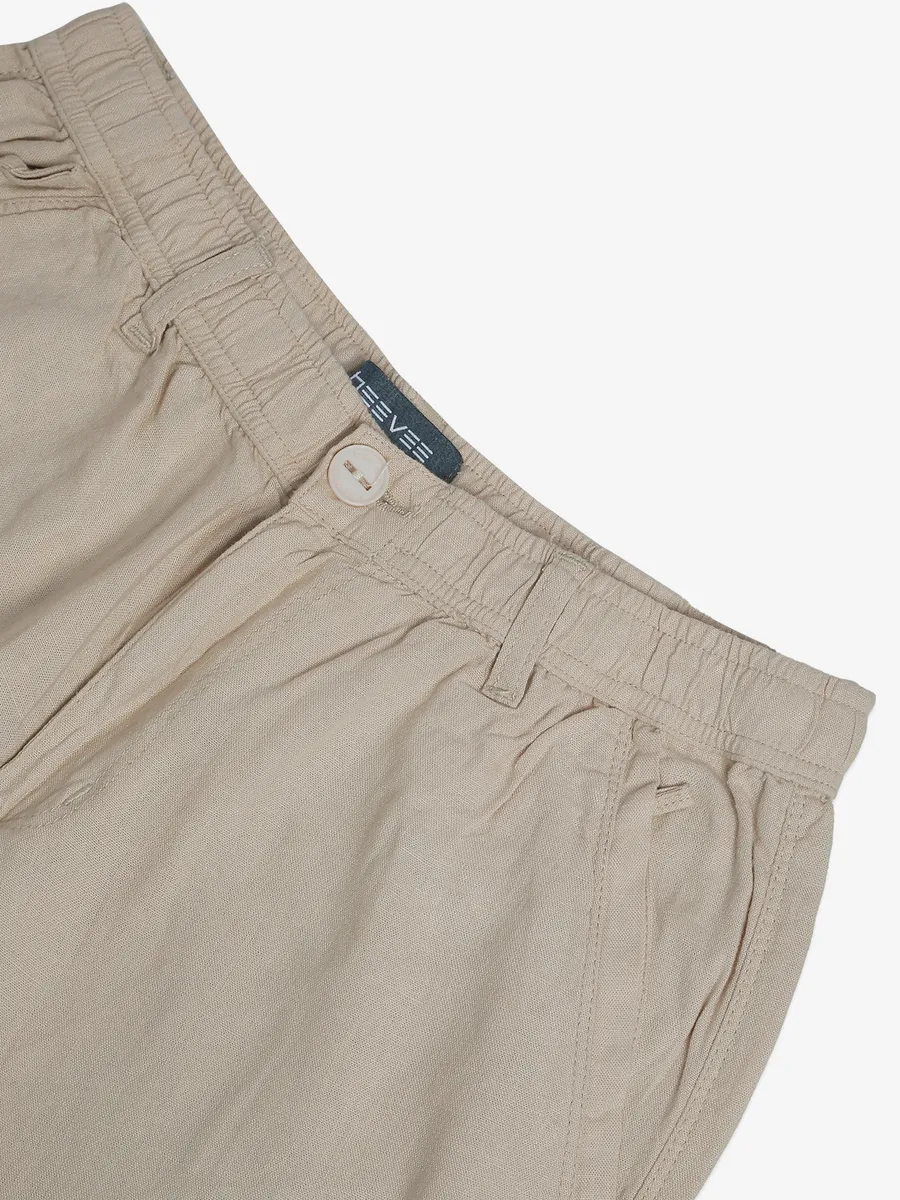 Beevee beige solid shorts