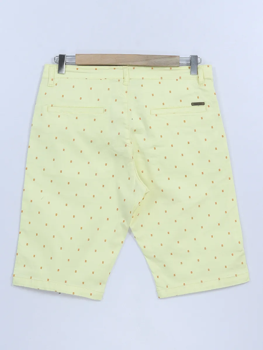 Beevee cotton yellow printed shorts