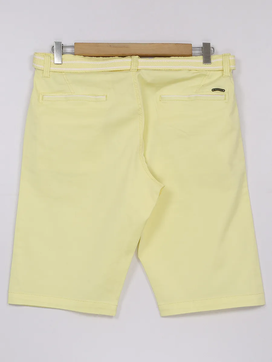 Beevee light yellow cotton shorts