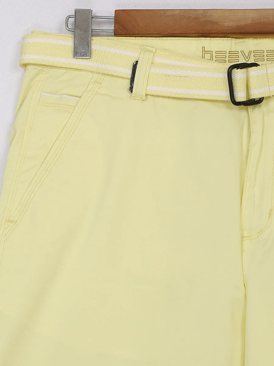 Beevee light yellow cotton shorts