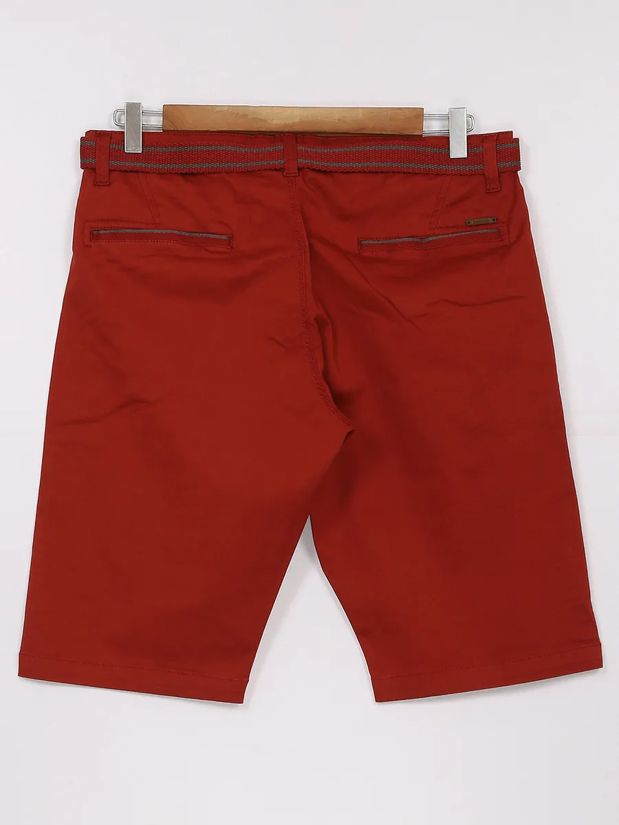 Beevee maroon cotton shorts