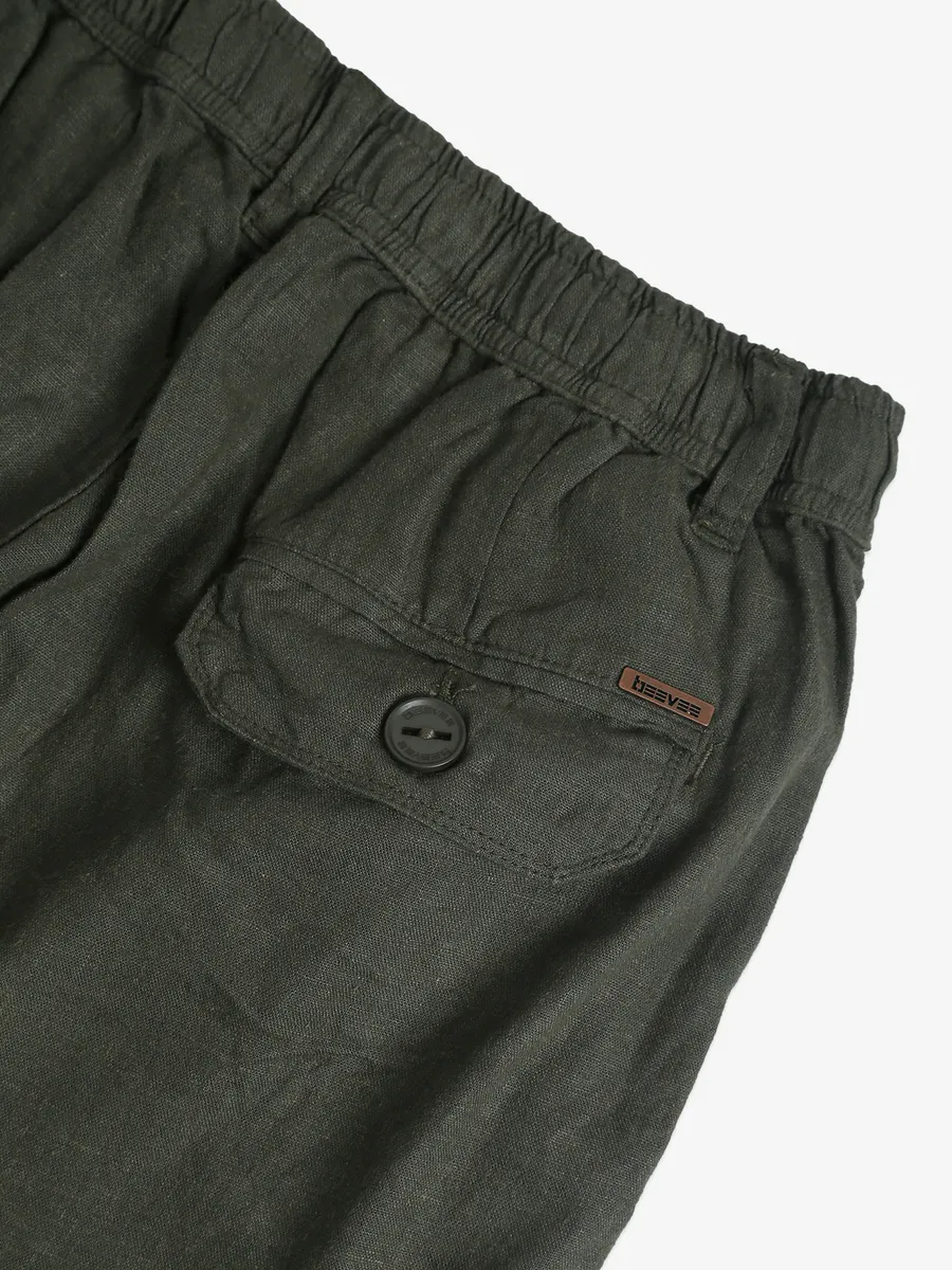 BEEVEE moss green solid shorts