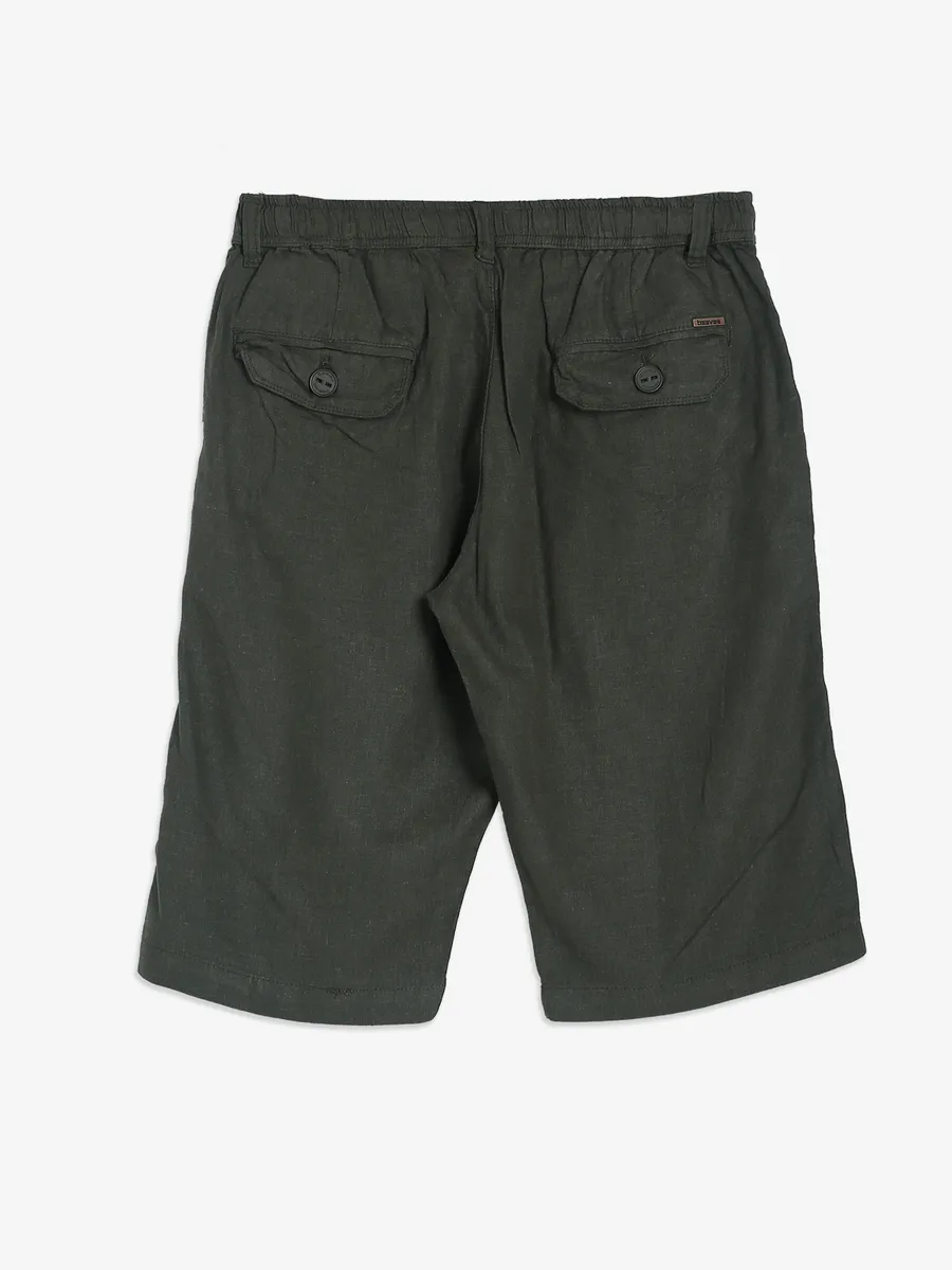 BEEVEE moss green solid shorts