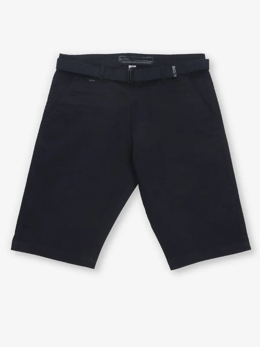 BEEVEE navy cotton solid shorts-G3-MSO0742 | United States