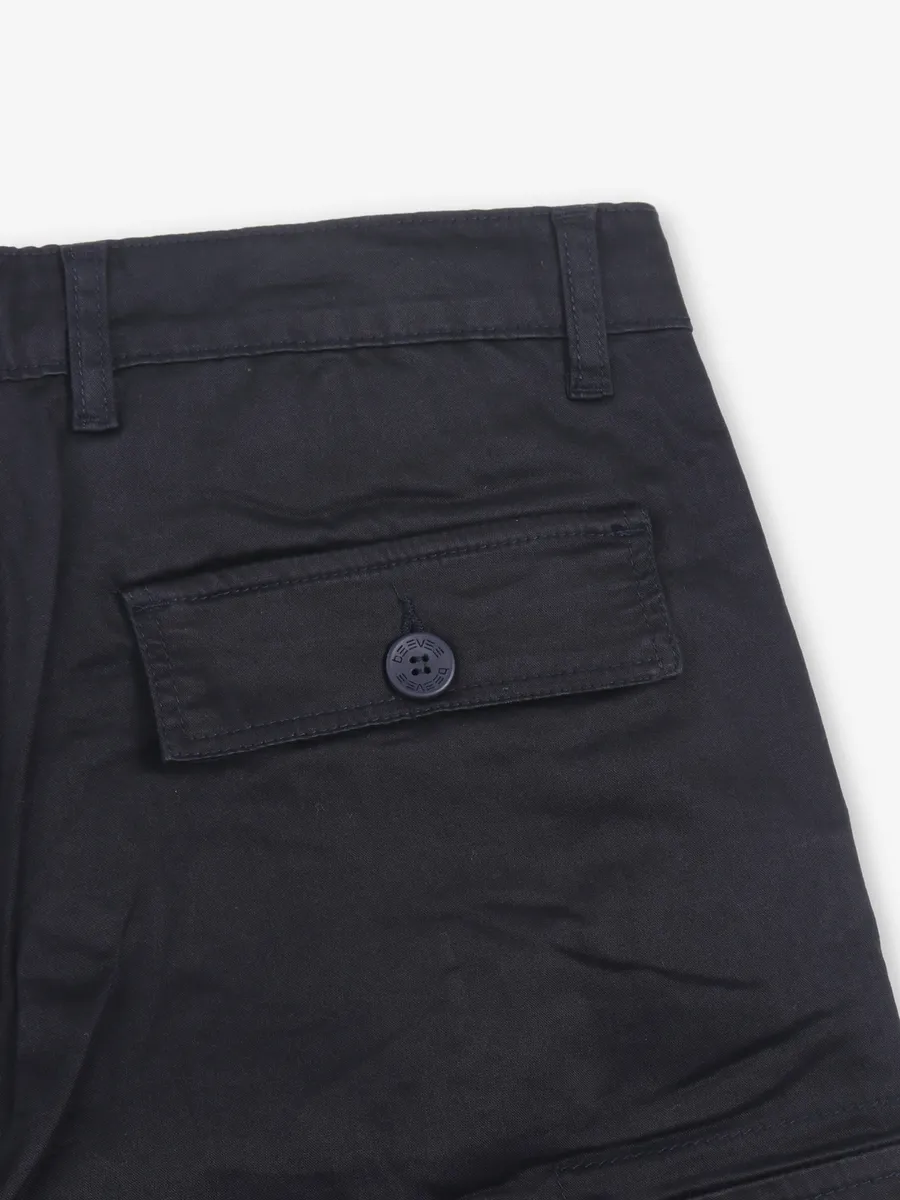 BEEVEE navy solid cargo fit jeans