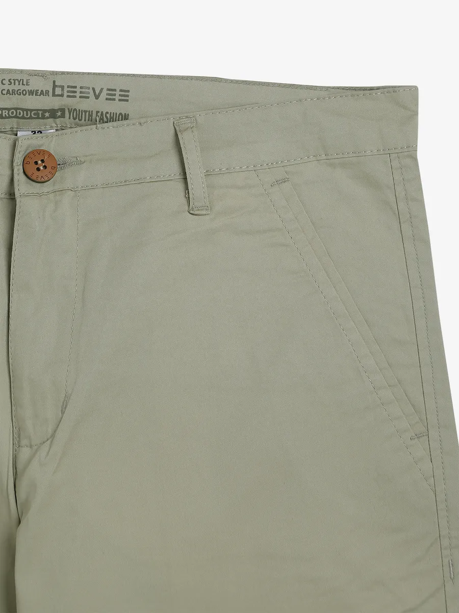 Beevee sage green solid shorts