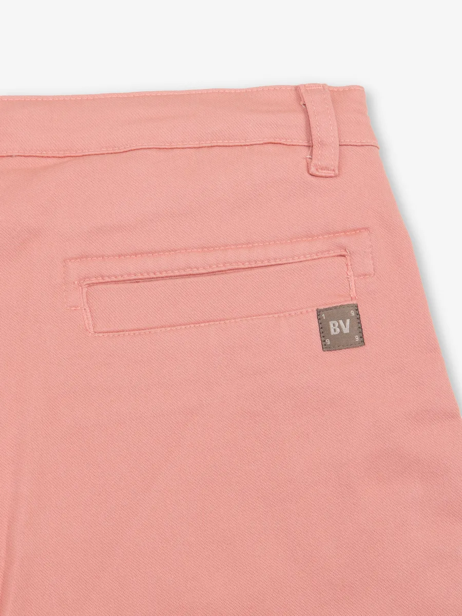 BEEVEE solid peach denim shorts-G3-BSO0600 | United States