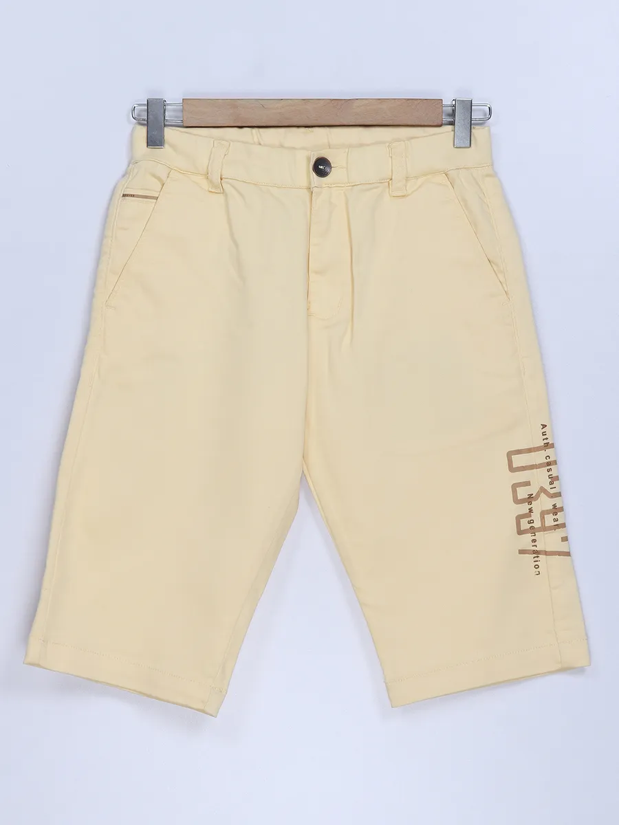 BeeVee solid yellow cotton shorts