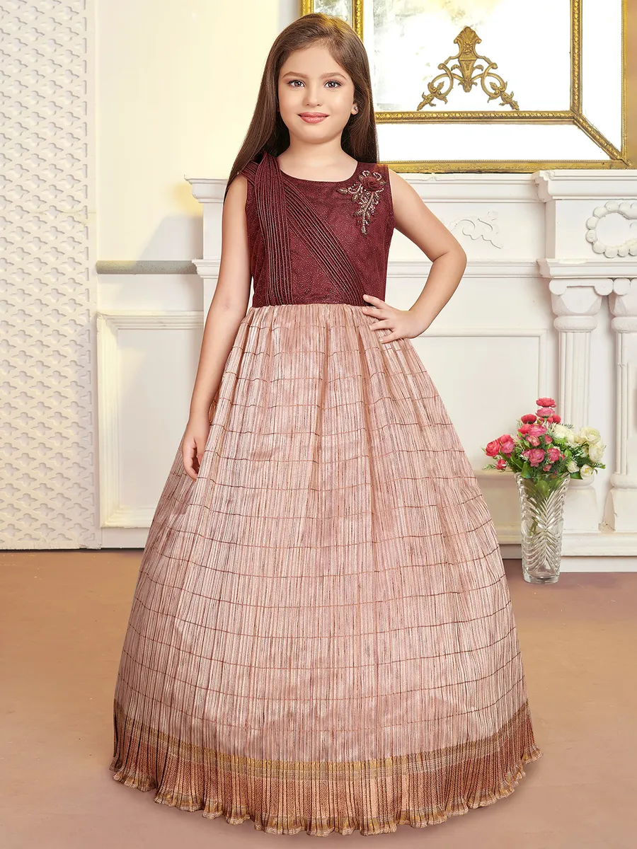 Beige organza gown for girls