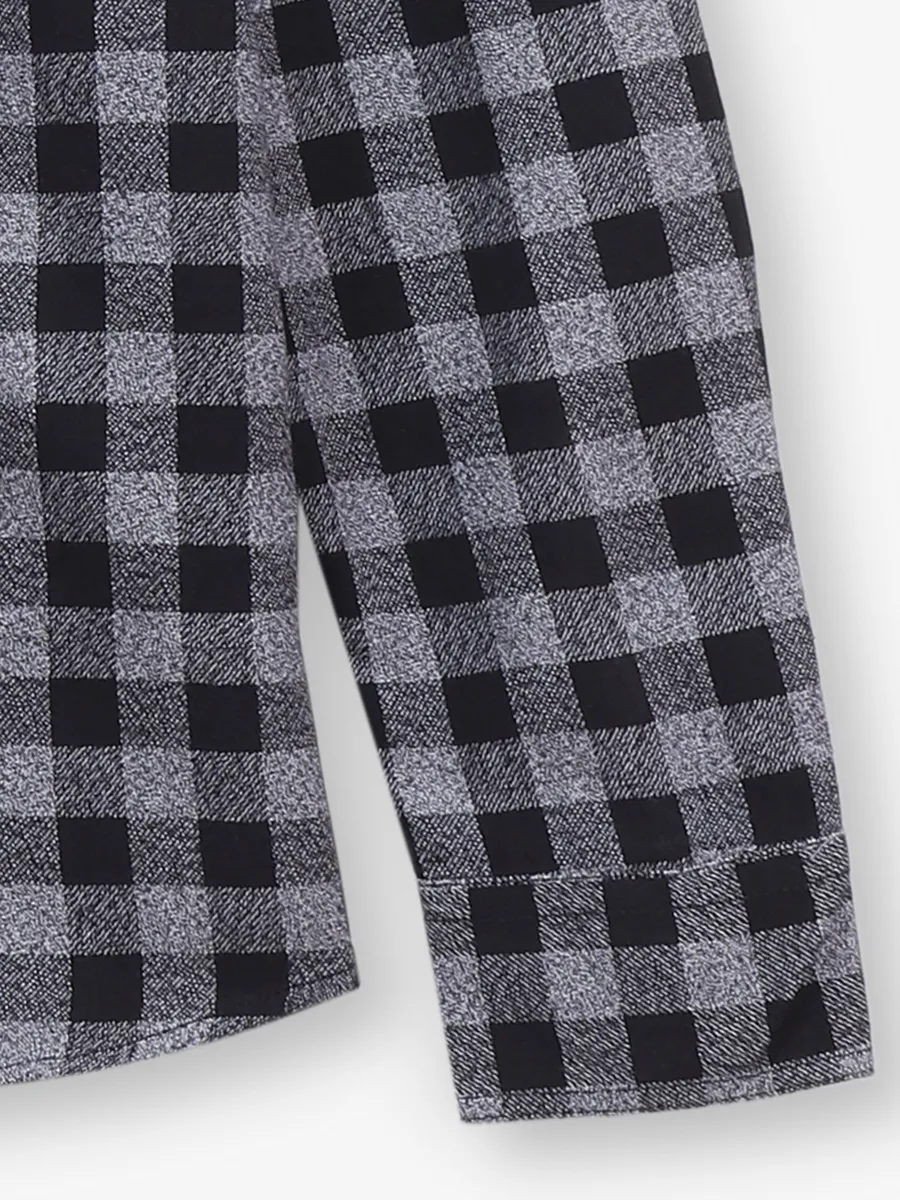 BEING HUMAN black and greyshirt with check