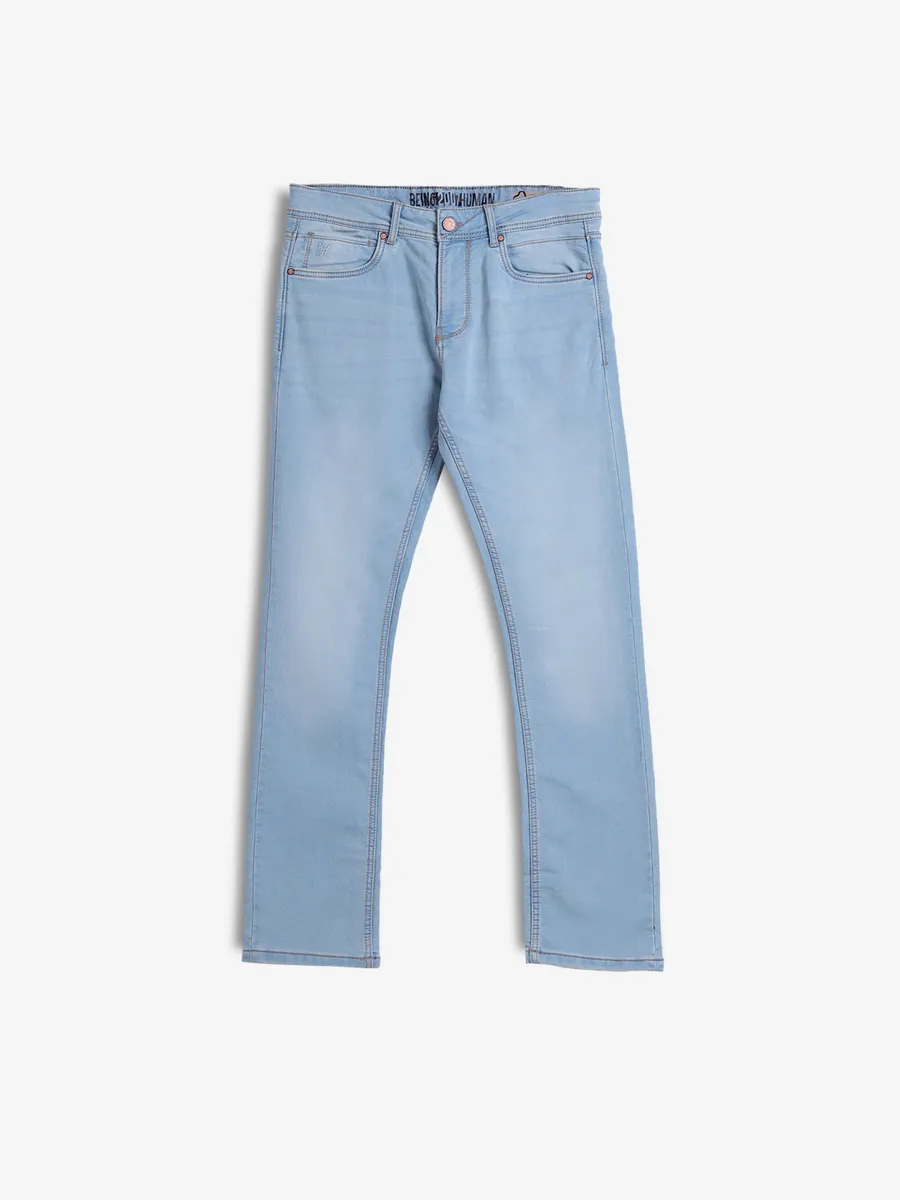 BEING HUMAN ice blue slim straight fit jeans