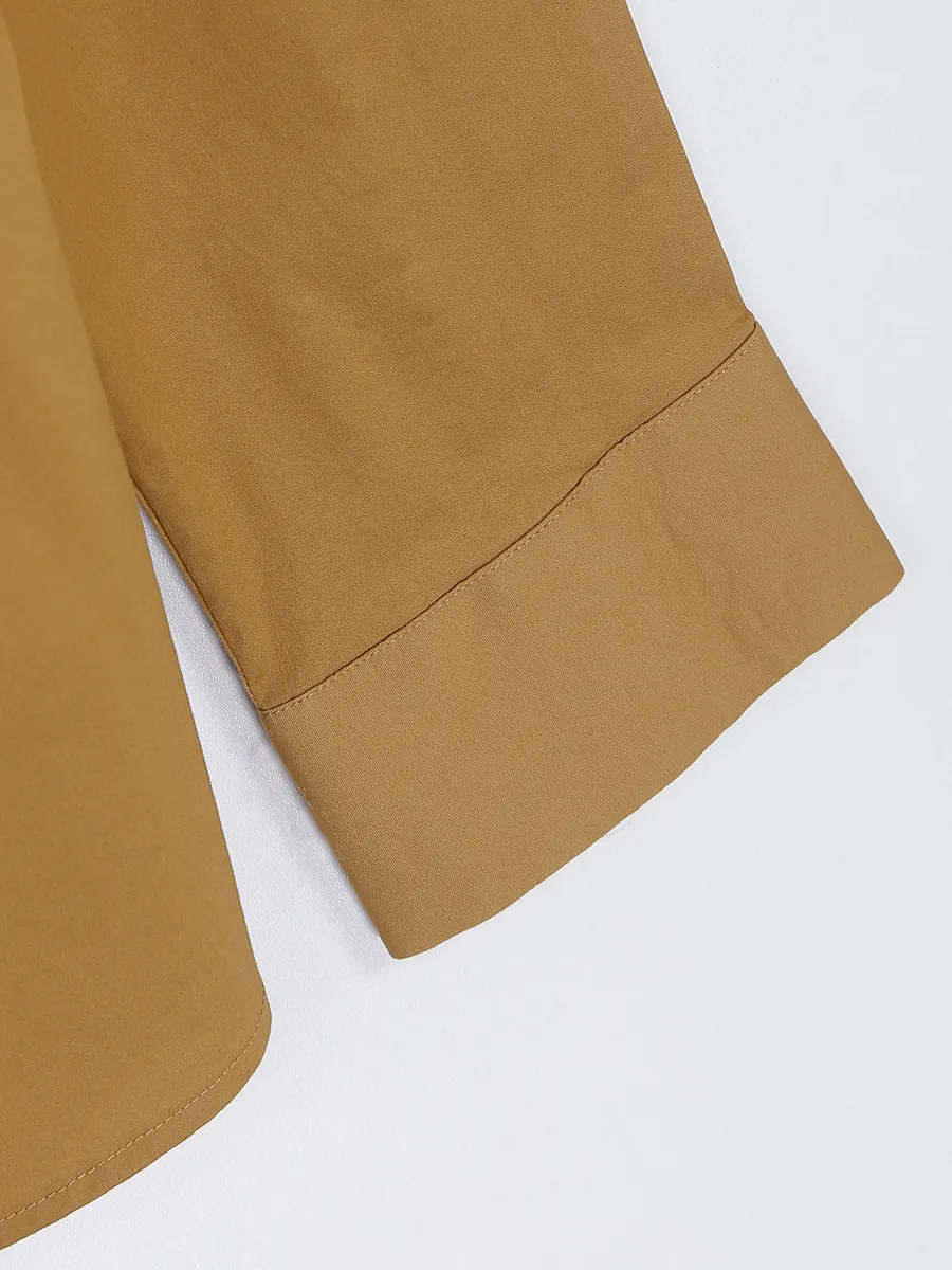 Being Human khaki cotton shirt