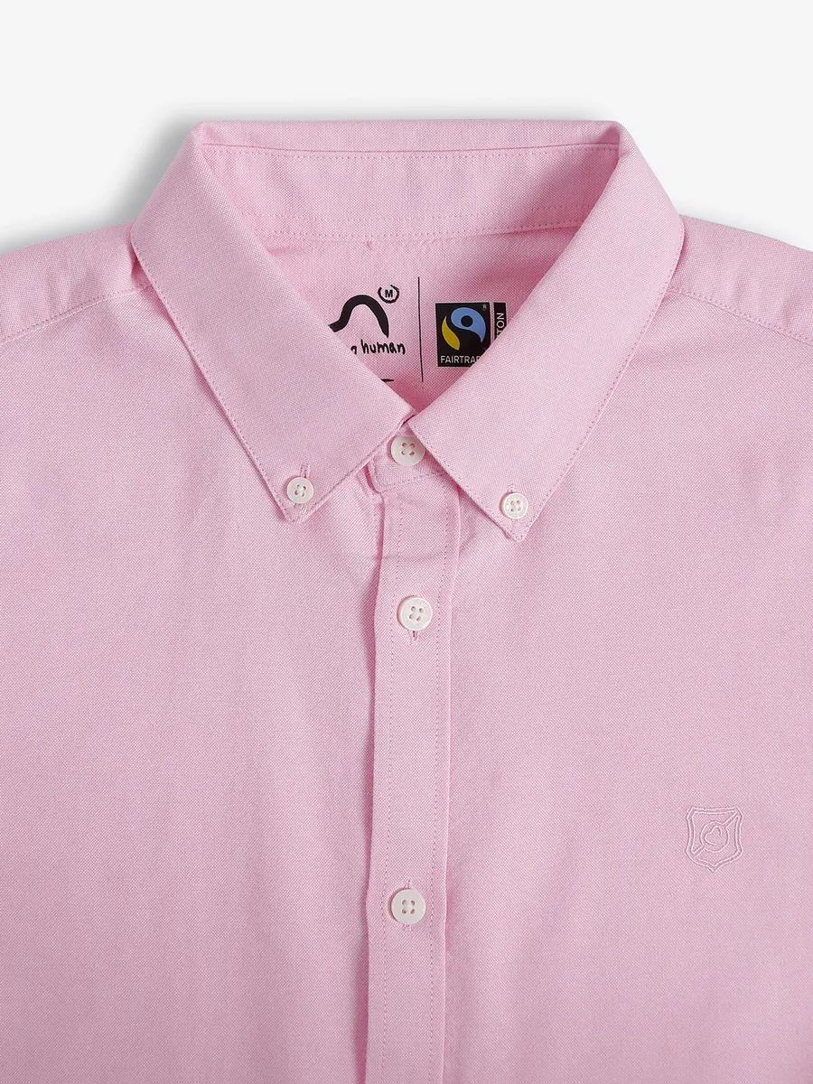 Being Human light pink plain cotton shirt
