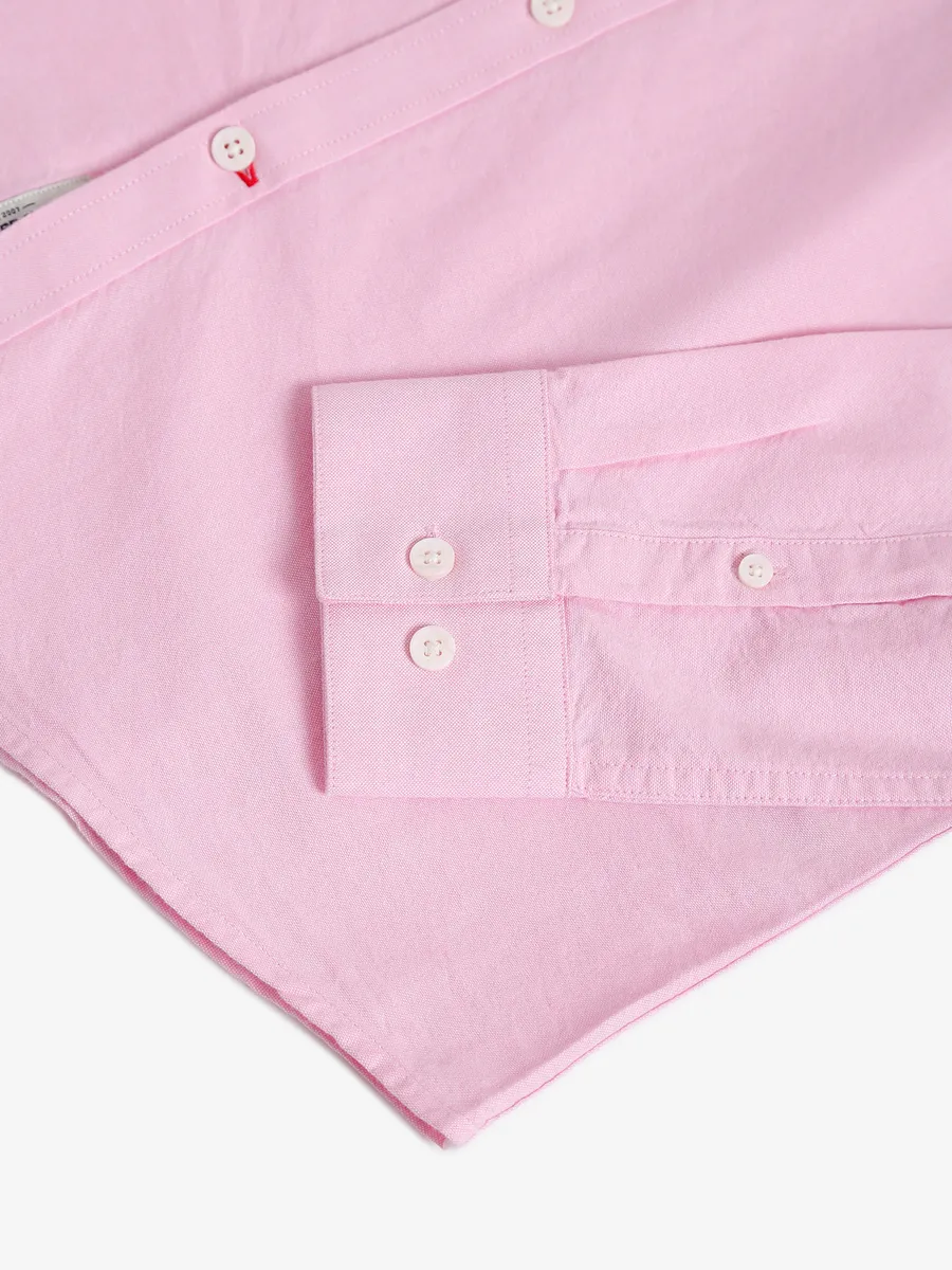 Being Human light pink plain cotton shirt