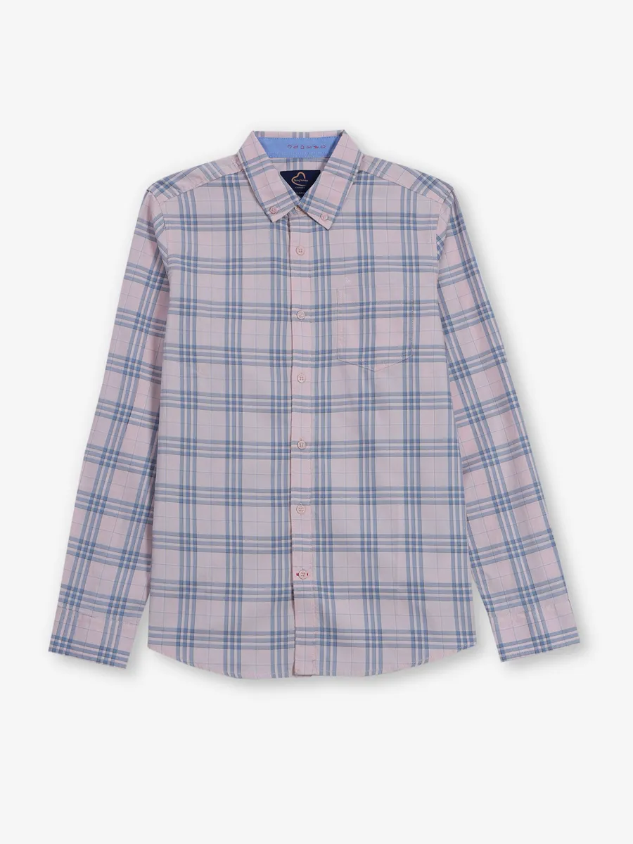 BEING HUMAN pink checks cotton shirt