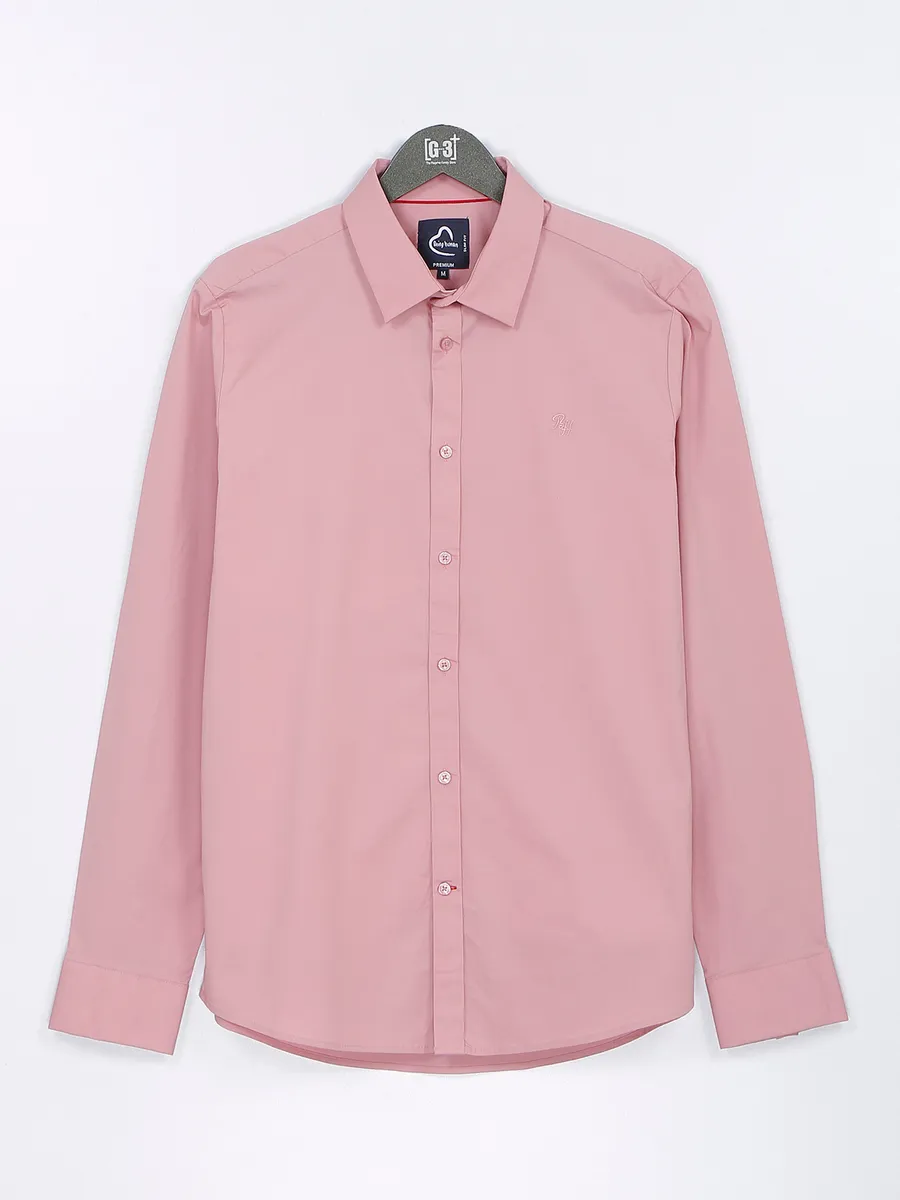 Being Human pink plain cotton shirt
