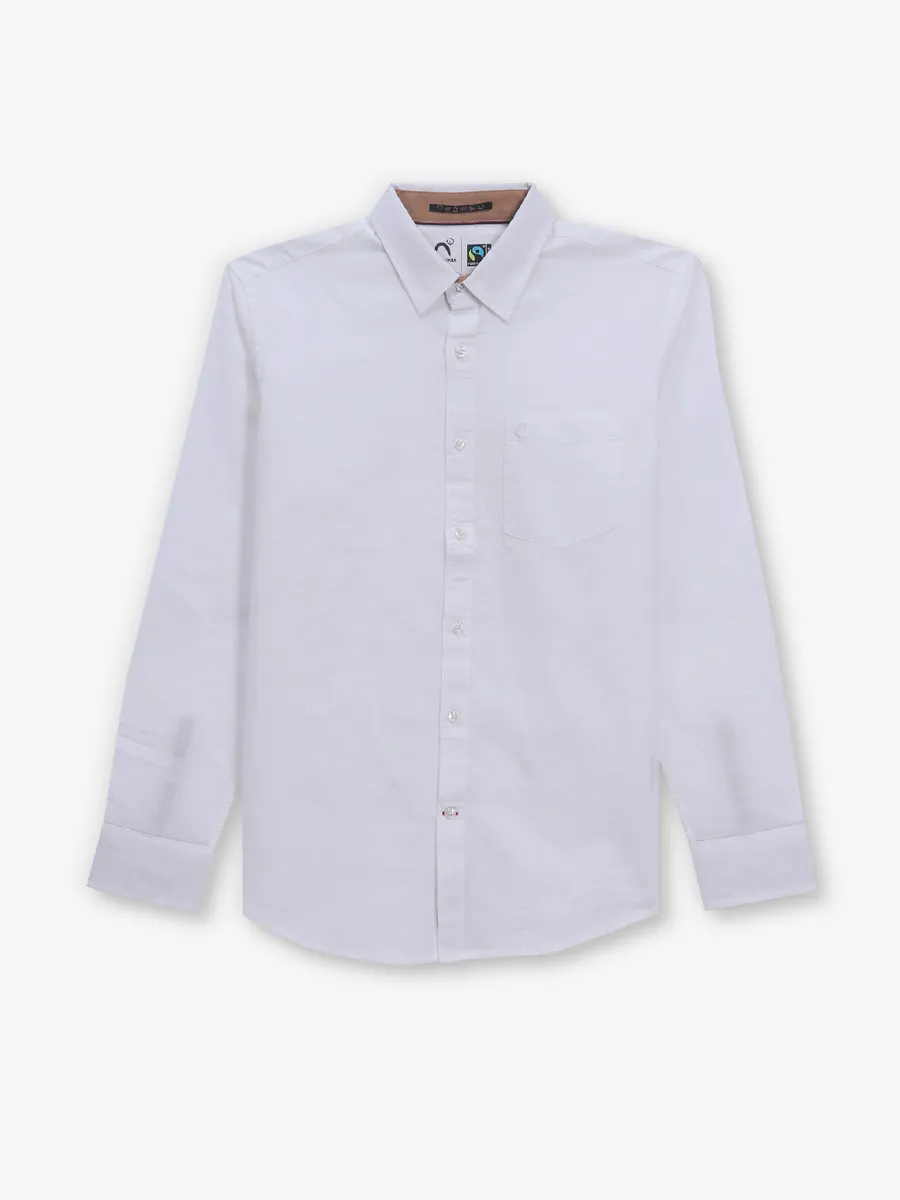 BEING HUMAN plain white cotton shirt for mens