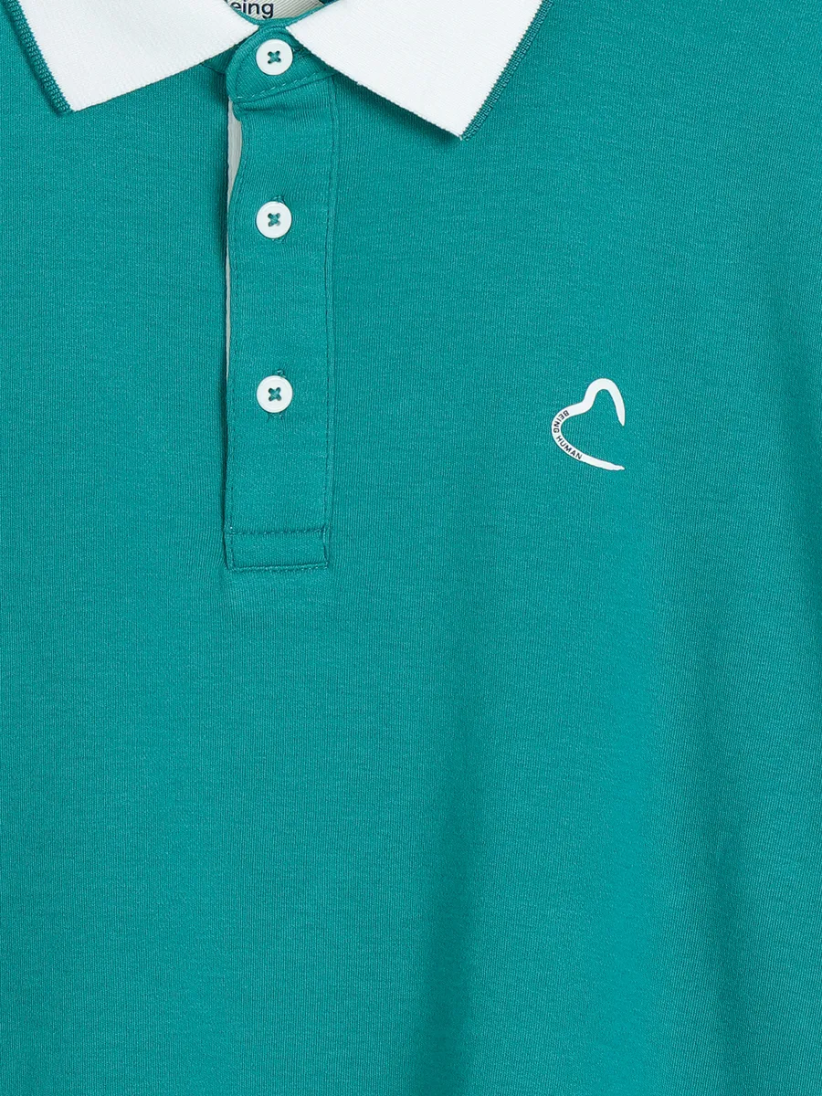 Being Human rama green cotton plain t shirt
