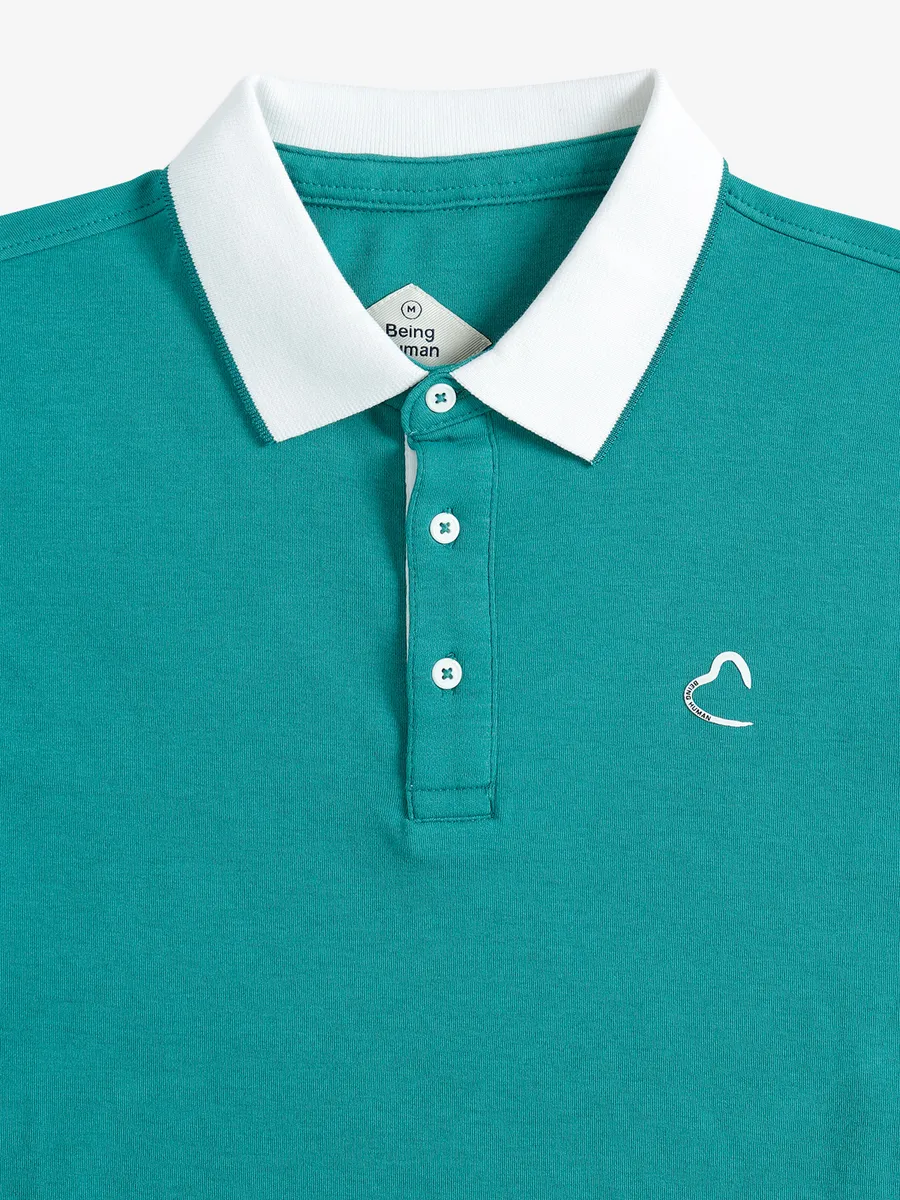 Being Human rama green cotton plain t shirt