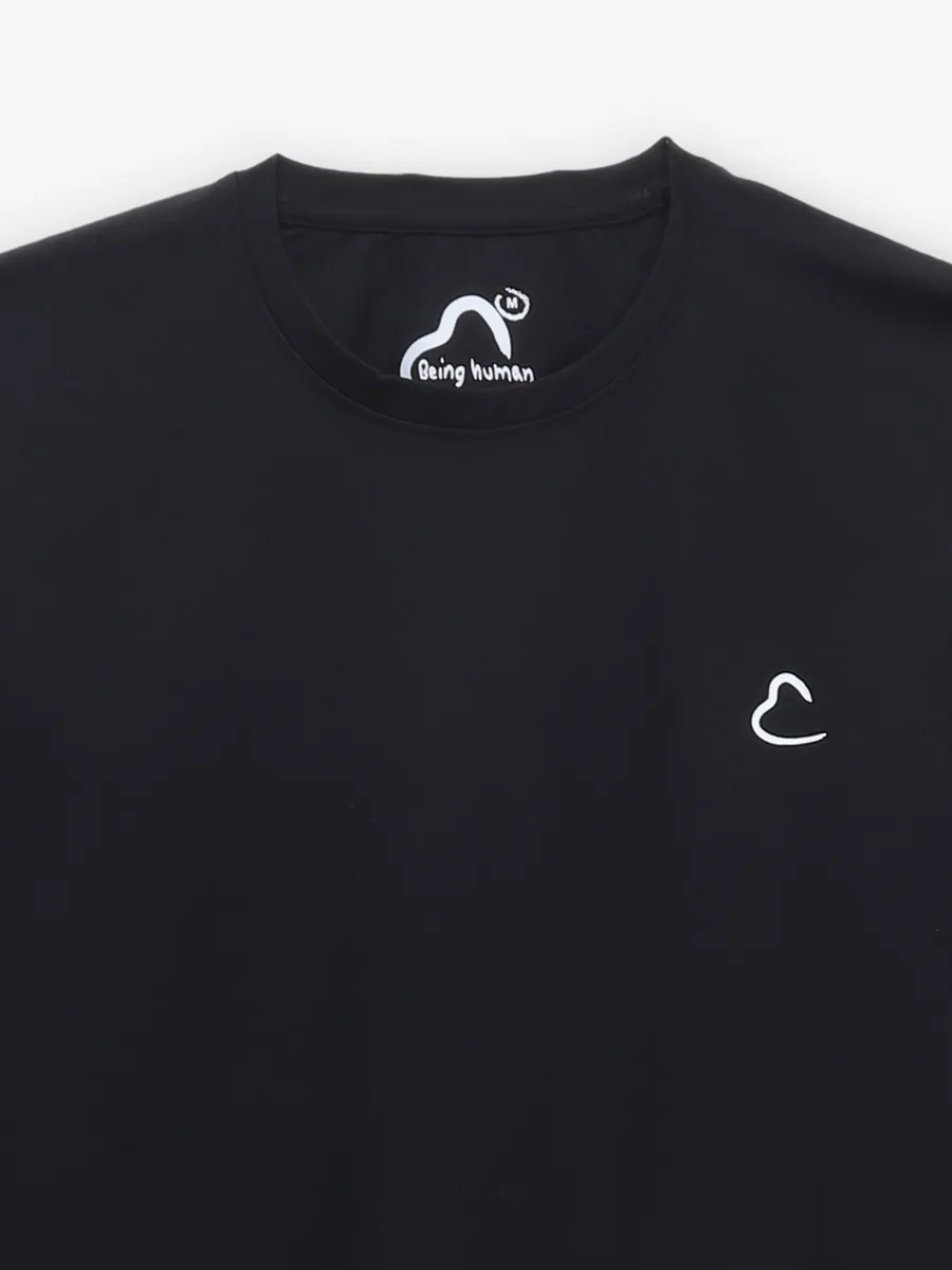 BEING HUMAN slim fit cotton black t-shirt
