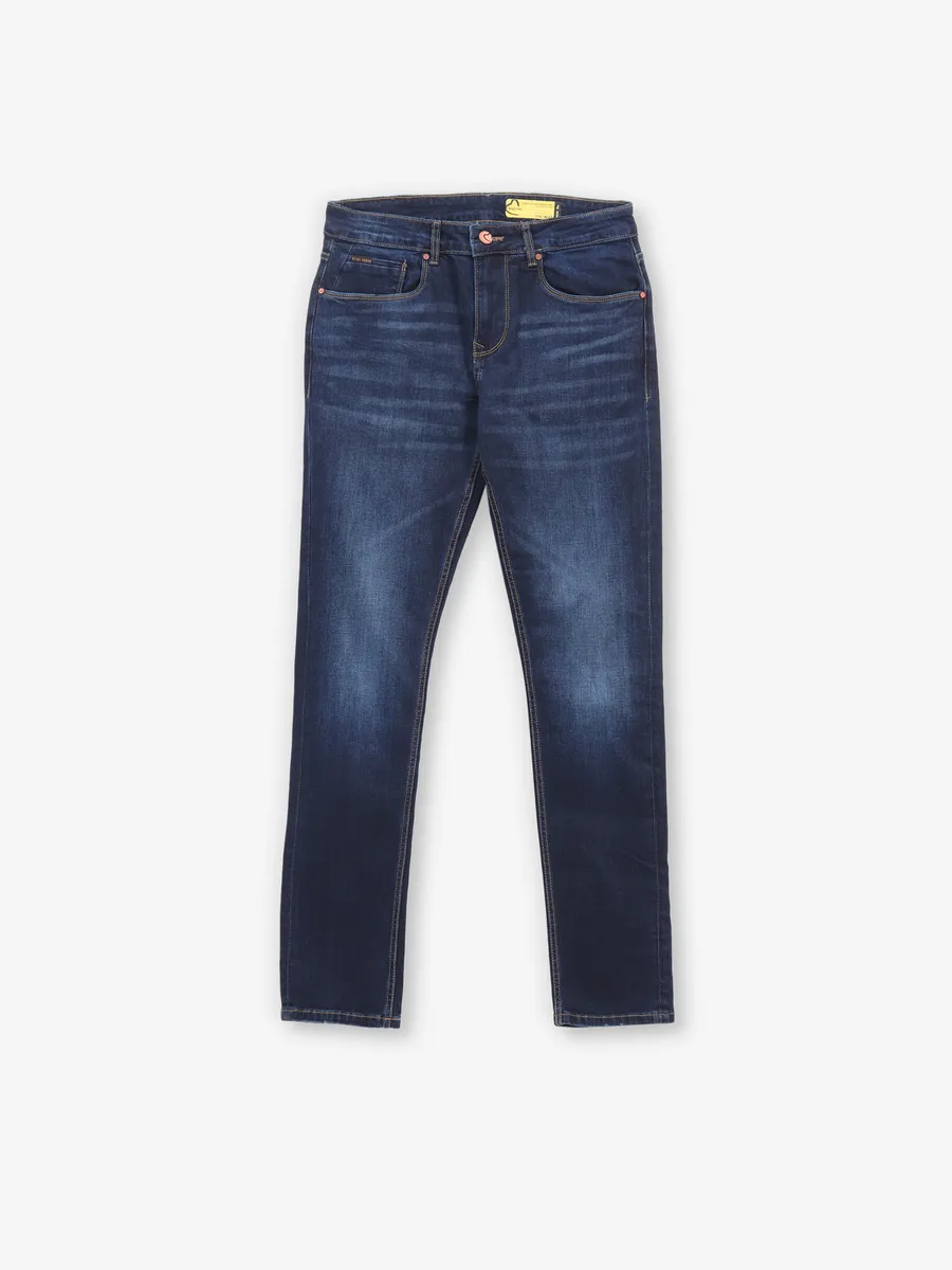 BEING HUMAN washed slim fit jeans in dark blue