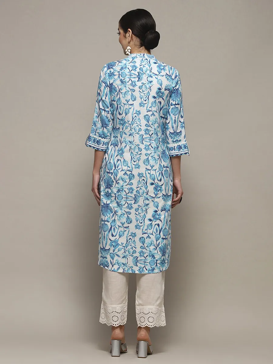 BIBA white printed straight kurti