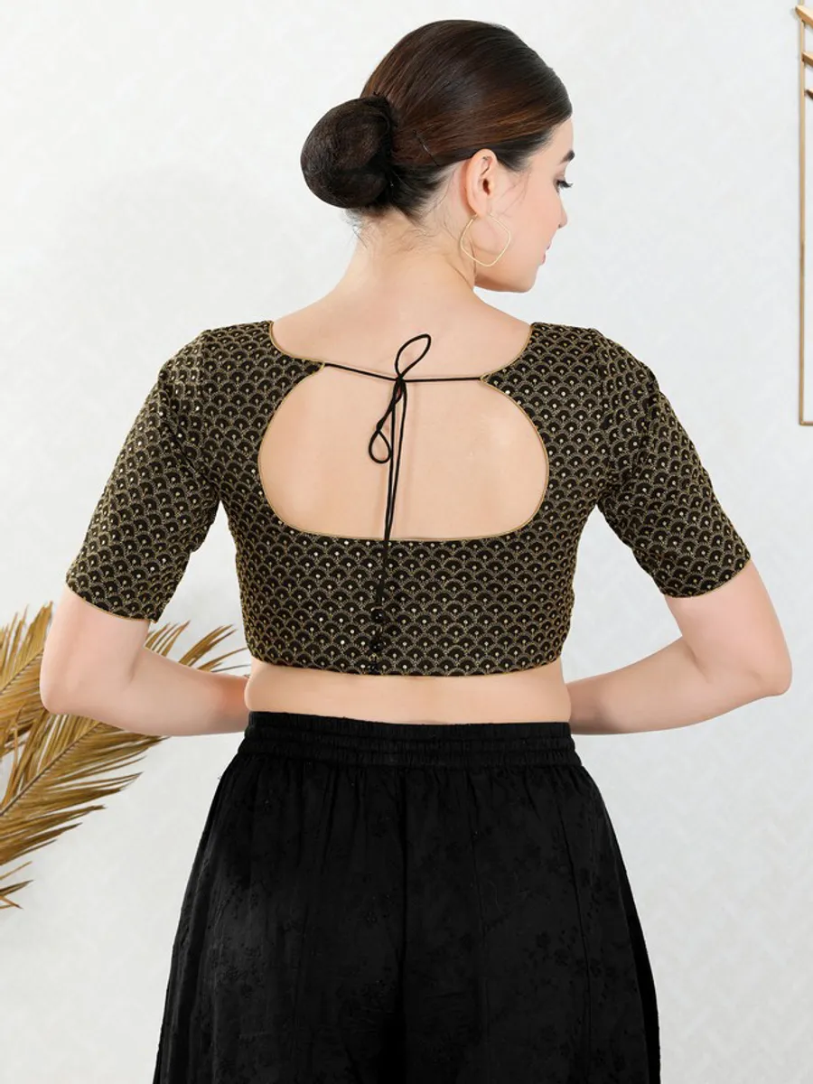Black art silk ready made blouse