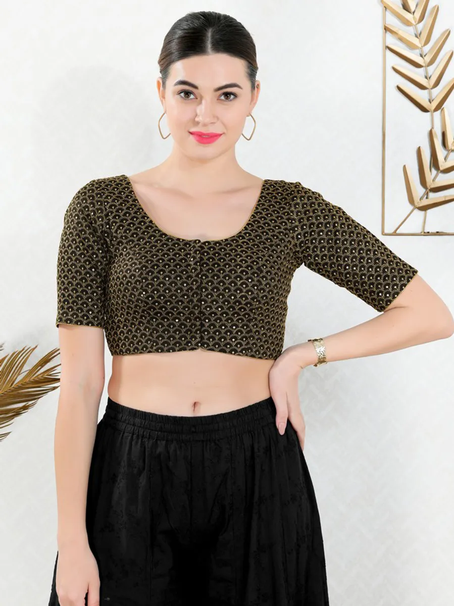 Black art silk ready made blouse