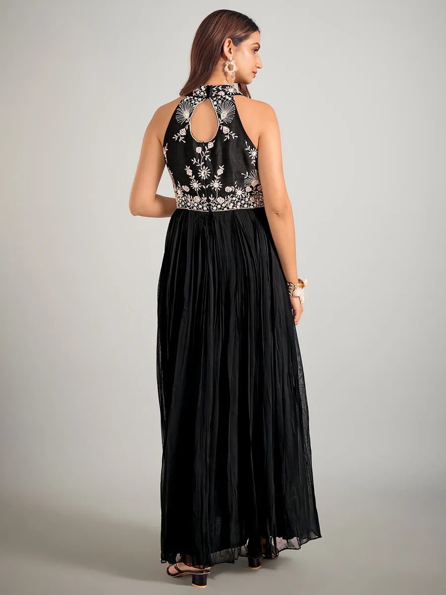 Black georgette party wear designer suit