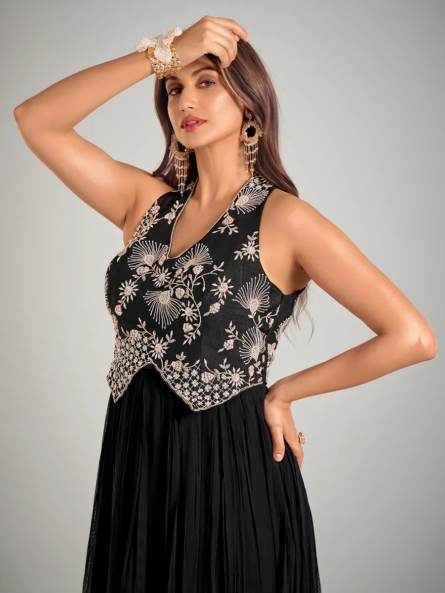 Black georgette party wear designer suit
