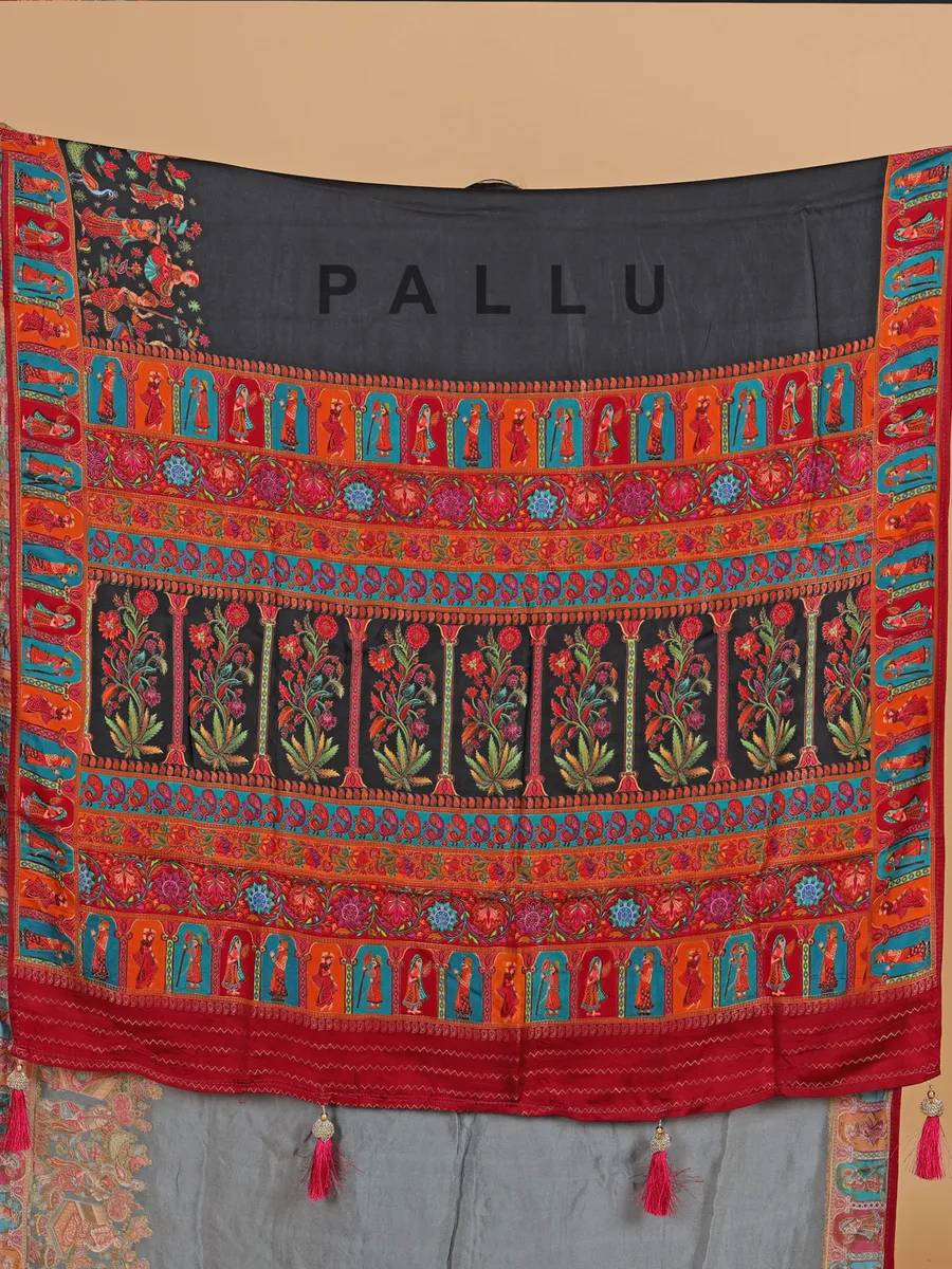 Black silk zari weaving saree for women