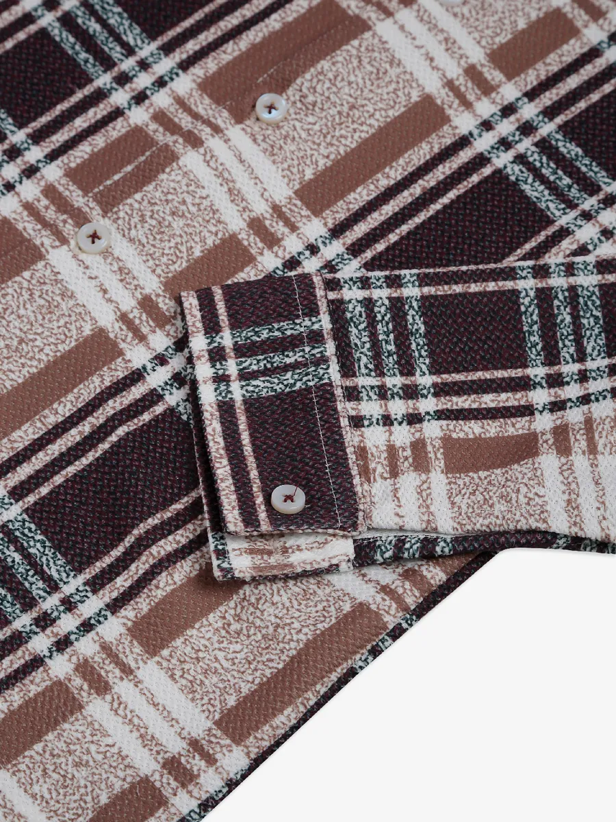 Blazo beige cotton checks shirt