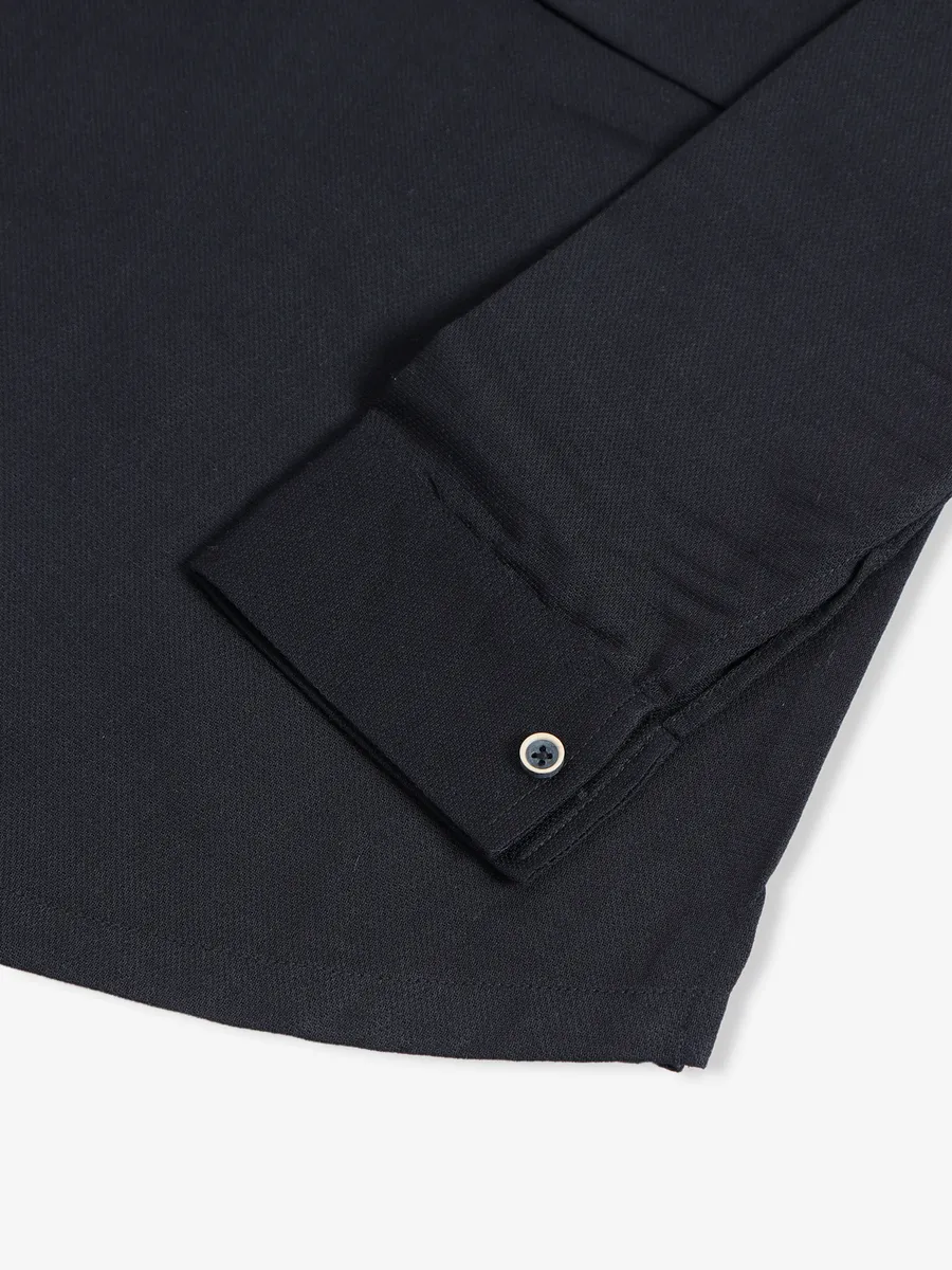 Blazo black plain cotton kurta style shirt