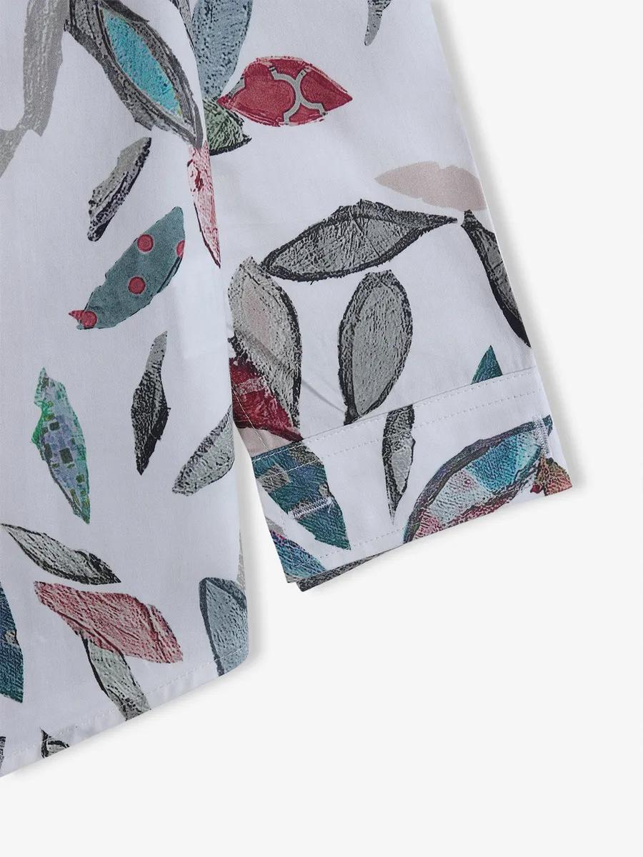 BLAZO cool white printed shirt in cotton
