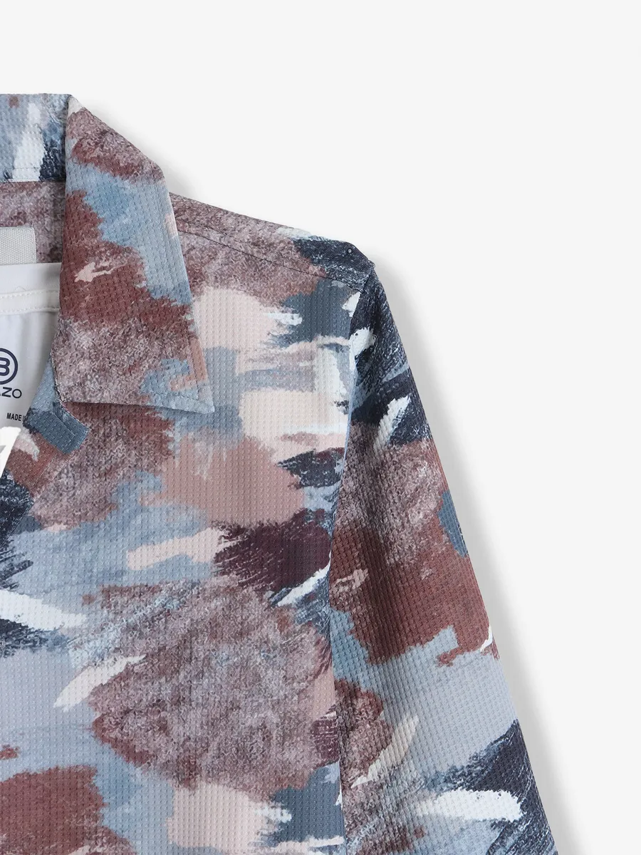 BLAZO cotton brown printed shirt