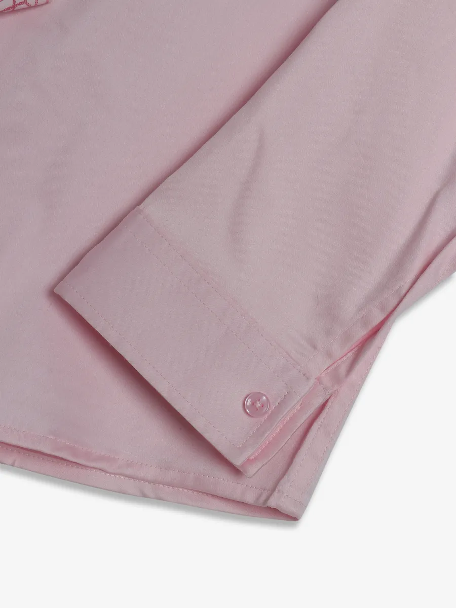 Blazo cotton pink plain shirt