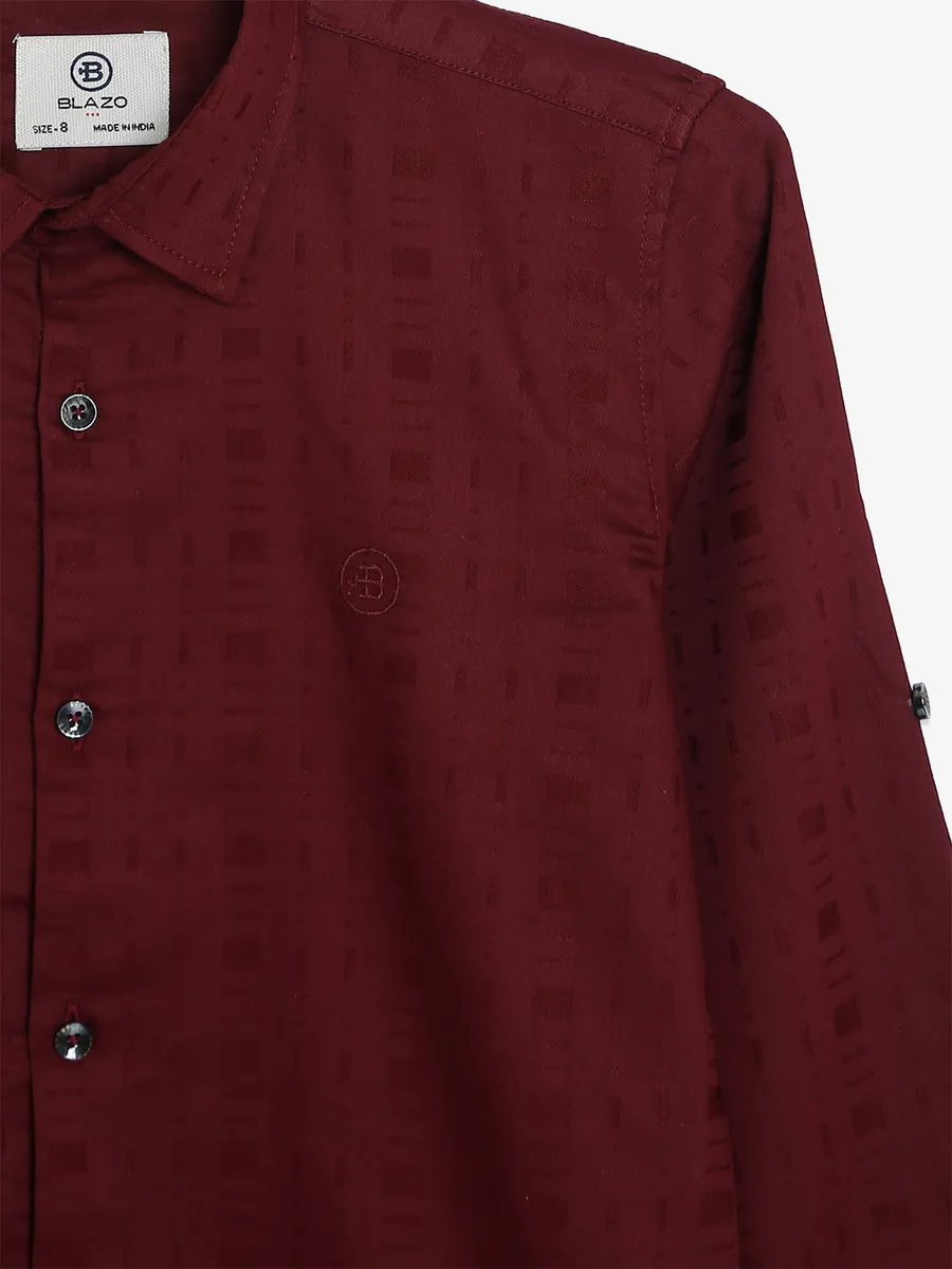 Blazo maroon texture shirt