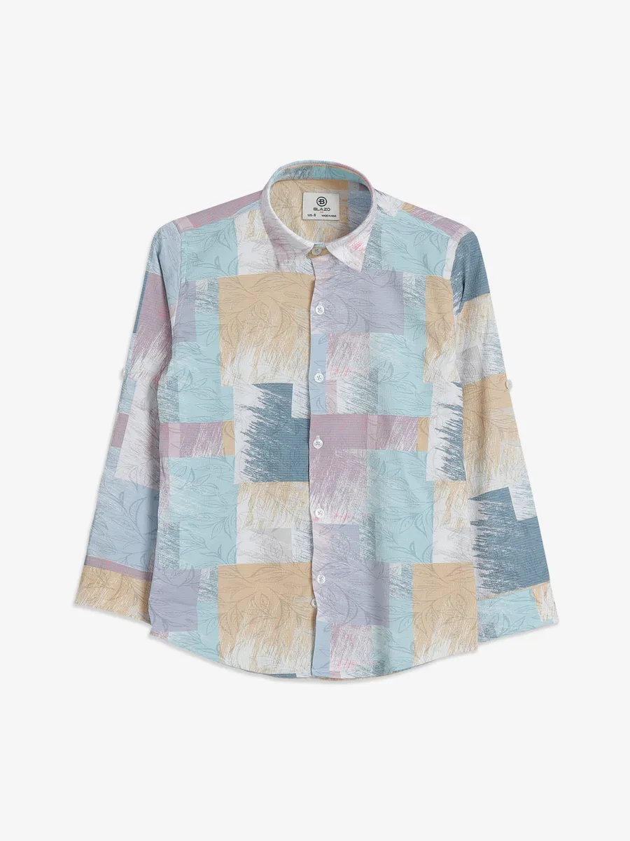 Blazo multi color printed cotton shirt