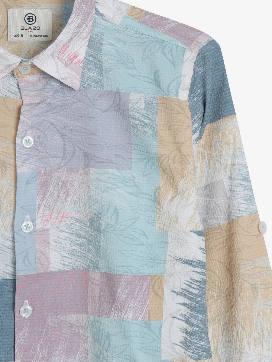 Blazo multi color printed cotton shirt