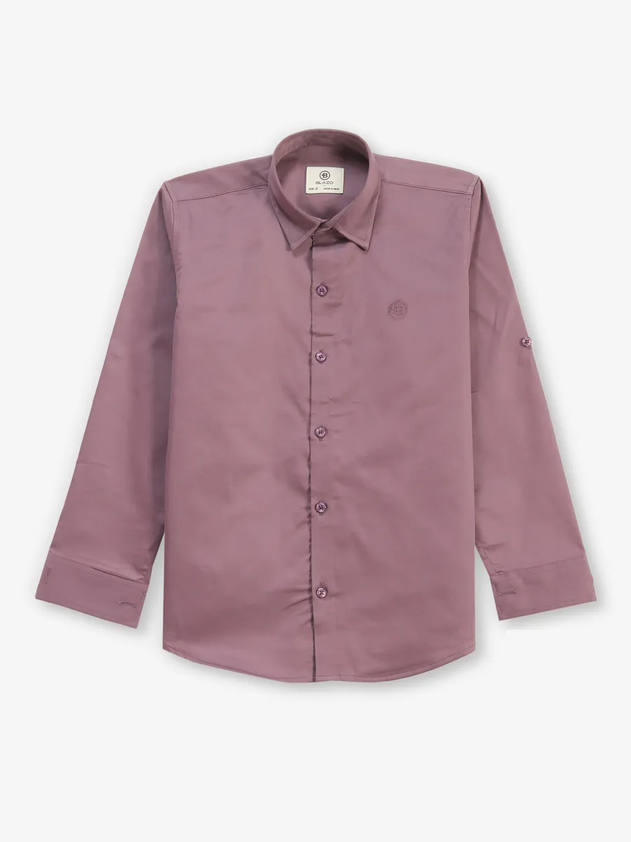 BLAZO plain cotton onion pink shirt