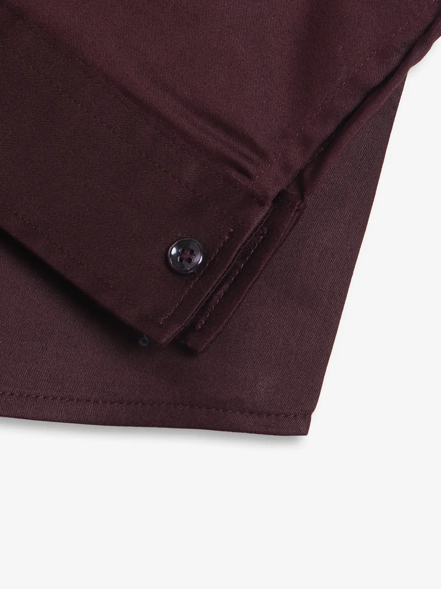 Blazo plain wine cotton shirt