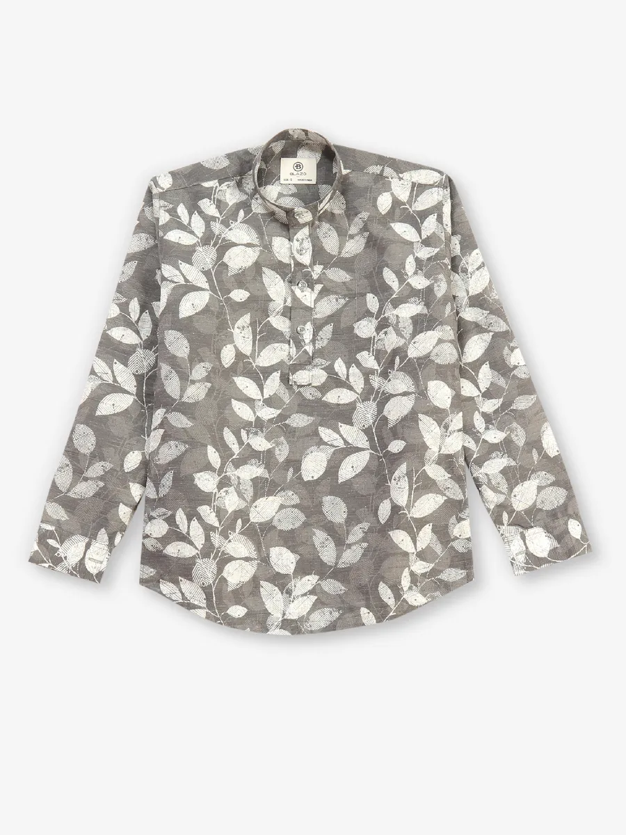 BLAZO printed grey kurta style shirt