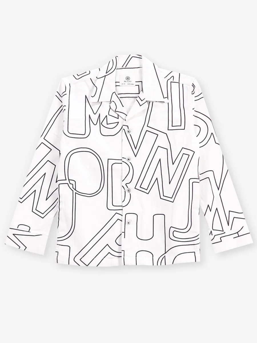 BLAZO printed off-white shirt with t-shirt