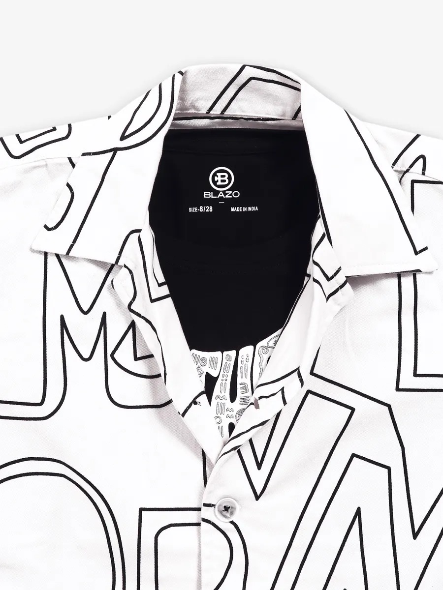 BLAZO printed off-white shirt with t-shirt
