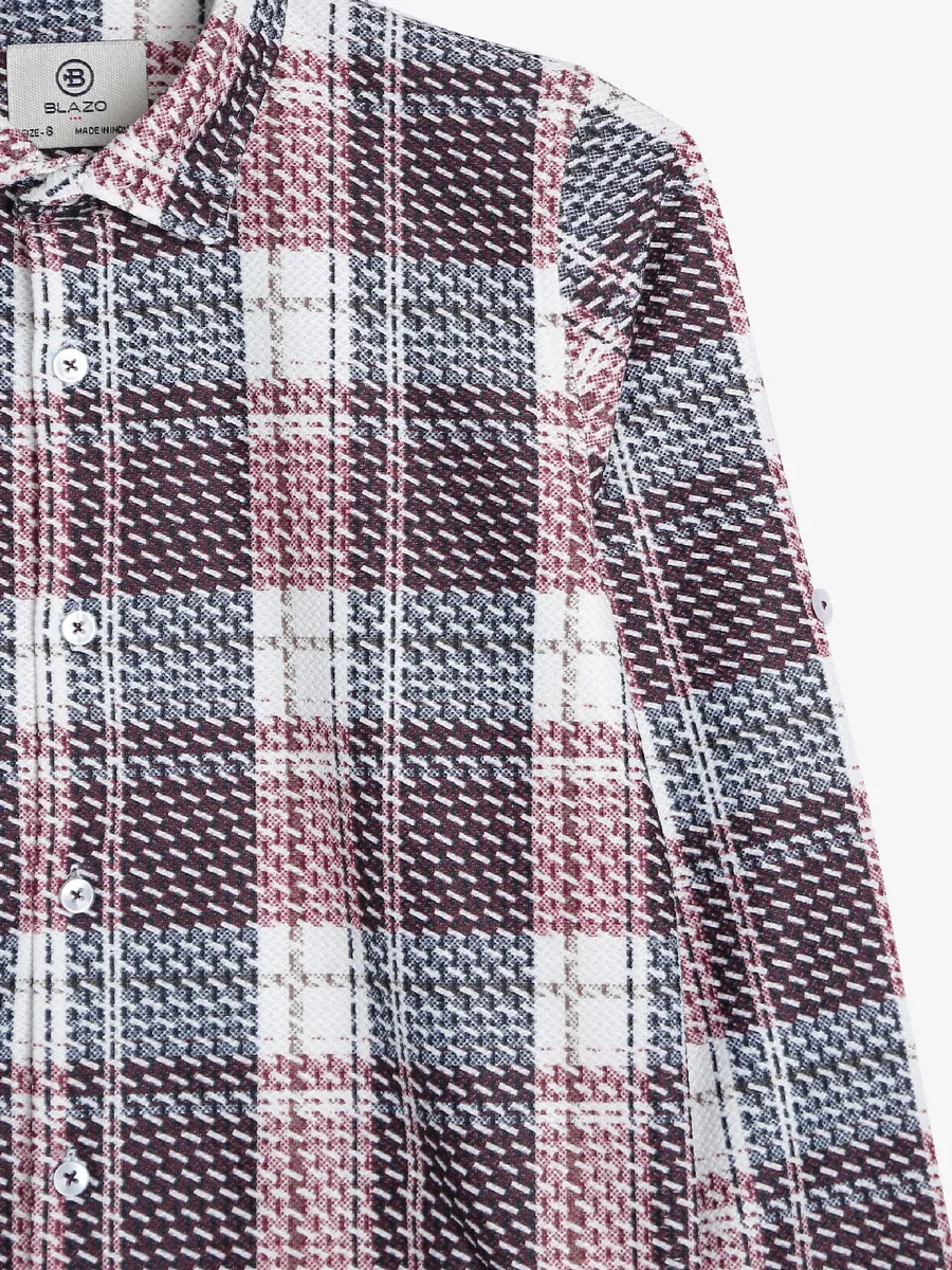 Blazo white and wine checks shirt